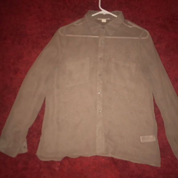 Taupe/nude silky see through blouse - Picture 2 of 2